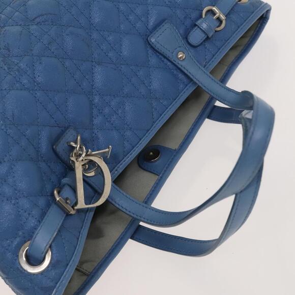 DIOR Canage Tote Bag Canvas Blue Silver - Picture 6 of 12